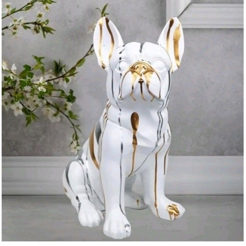 French Bulldog Statue Sculpture Animals Home Decor Resin Figurine Accent For...